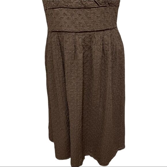Michael Kors Brown Eyelet Spaghetti Strap Dress Size 12 - Picture 8 of 14